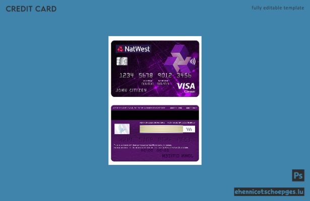 Beispielvorschau der NatWest Bank Visa Classic Karte (Vereinigtes Königreich)